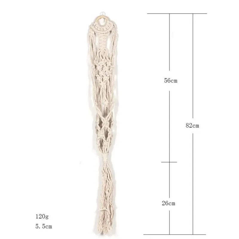 Подвесная хлопковая Корзина изысканный богемский гобелен кулон простые настенные украшения, цветок горшок сетка Украшение Стены Ресторан Бар - Цвет: 2