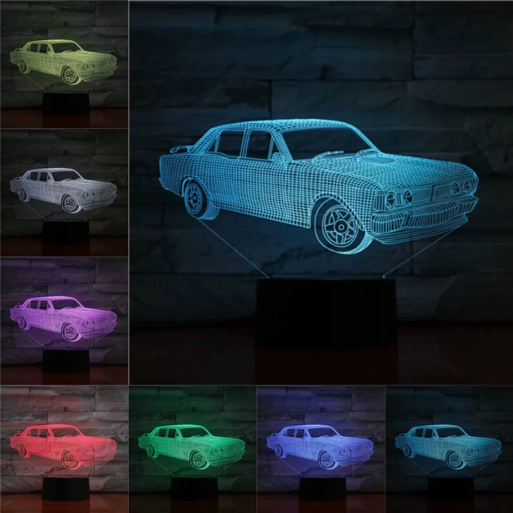 3D винтажная автомобильная лампа Новинка сенсорный датчик настольный ночник домашний Декор Автомобильные вентиляторы мальчик дети подарок на день рождения праздник Flashligt