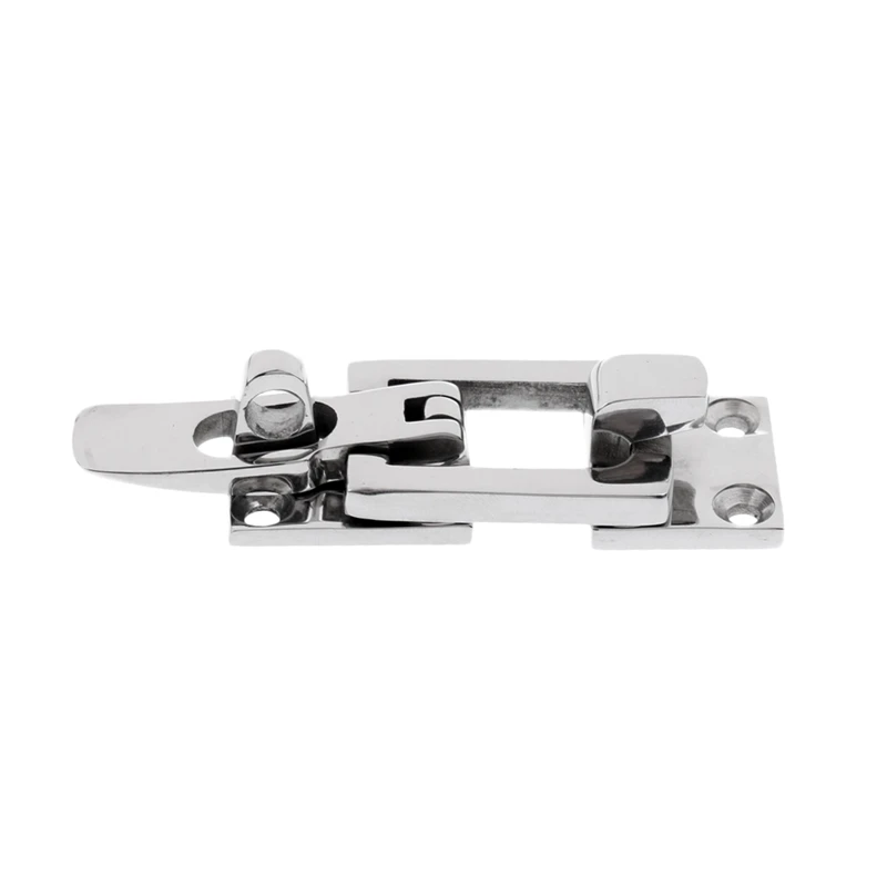 Top-2Pcs 316 Stainless Steel Lockable Latch Marine Boat Door Lock Latch Anti-Rattle Fastener Clamp