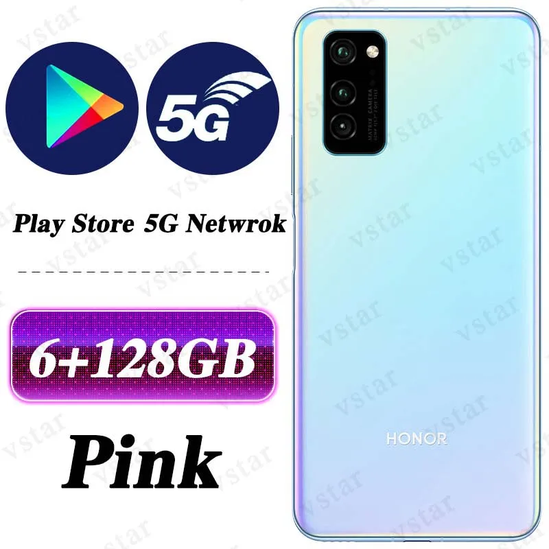 HONOR View 30 Honor V30 смартфон 5G версия 6,57 дюймов Kirin 990 Восьмиядерный Android 10 SA/NSA NFC Google Play - Цвет: 6G 128G Pink