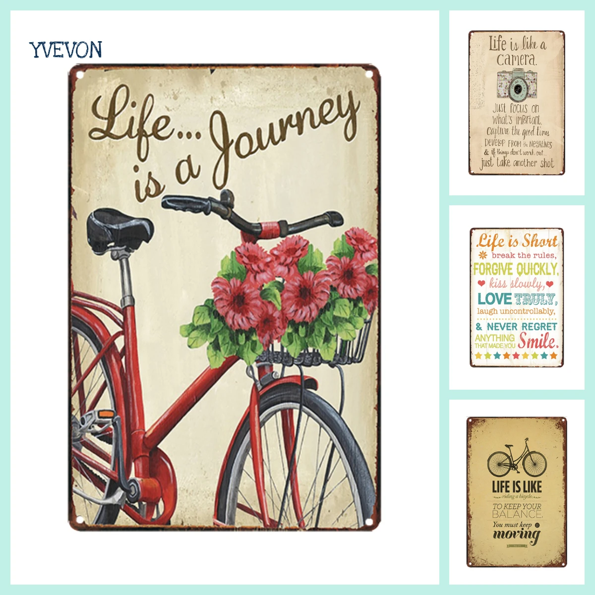 Жизнь это путешествие знак Ретро металлический велосипед декоративная табличка на дверь винтажный Байк знаки девиз английская табличка на заказ доска фото настенный дисплей