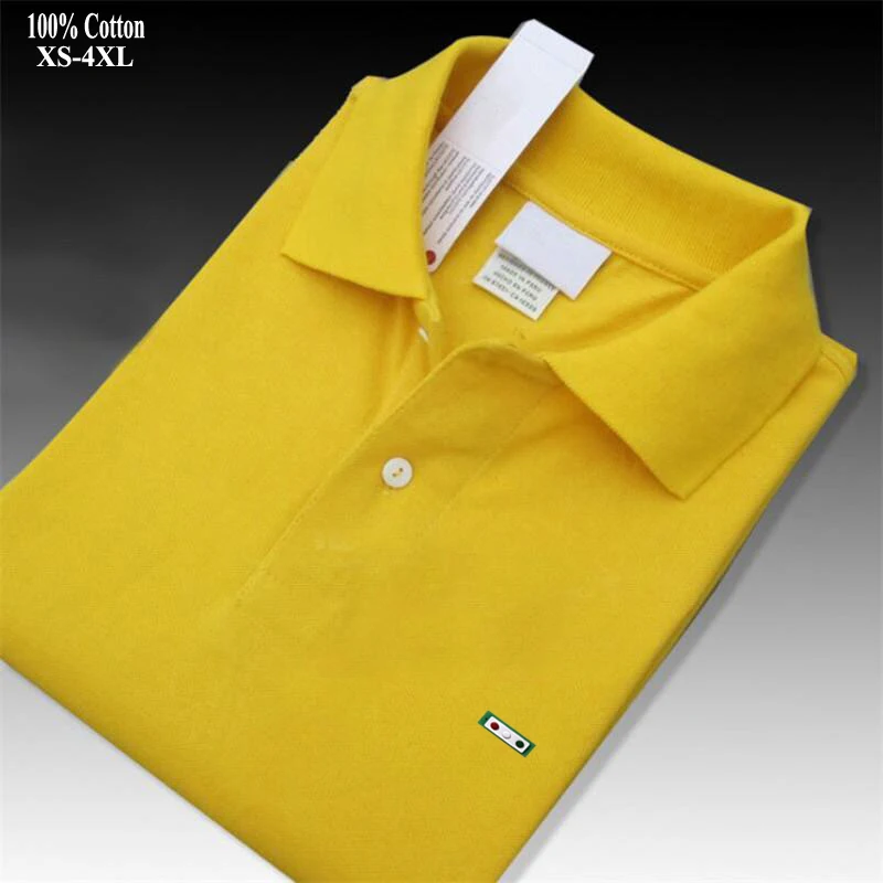 Высокое качество 100% хлопок мужские рубашки поло с коротким рукавом однотонные