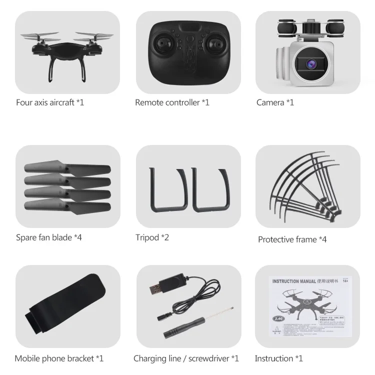 RC Quadcopter Drone With Camera HD 1080P FPV Wifi Foldable Wide Angle High Hold RC Helicopter Selfie Drone Professional Dron