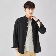 Лето осень мужская одежда Slim Fit Мужская рубашка с длинными рукавами Мужская однотонная повседневная мужская рубашка Social Oxford мягкая удобная