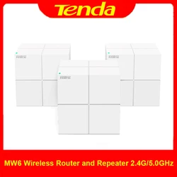 Tenda Nova – routeur et répéteur wi fi sans fil MW6, 2.4/5.0GHz, système Gigabit, gestion à distance via application 11AC, pour toute la maison 