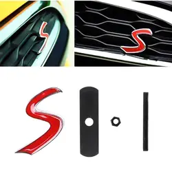 3D металлическая S Передняя решетка эмблема наклейка для Mini Cooper Гриль значок наклейки внешние аксессуары