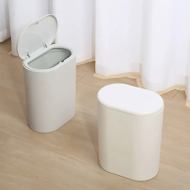 MICCK Oval Bad Mülleimer Küche Recycling Mülltonnen Presse-Typ Wasserdichte  Müll Bins Für Badezimmer Haus Zubehör - AliExpress