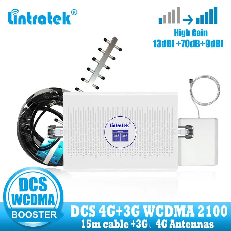 Усилитель сигнала мобильной связи lintratek 3g 4g ретранслятор DCS LTE 1800 UMTS 2100 WCDMA