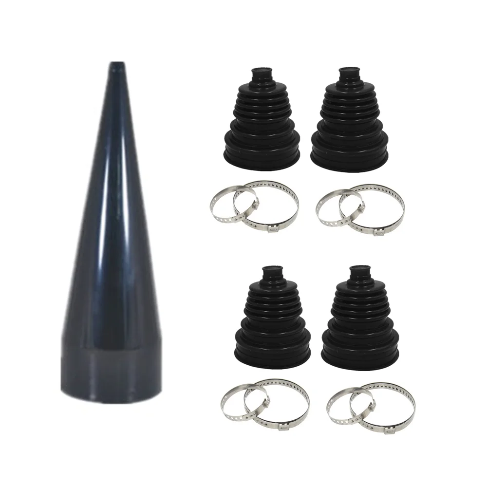 4pcs Universal Rubber Constant Velocity CV Boot Joint Tool Fitting Cone Stretch With Clips New Car Accessories CV Joint Boot cv boot clamps