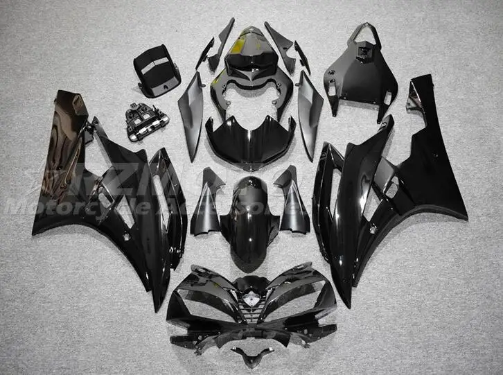 4Gifts New Fairings Kit Fit For Yamaha YZF 600 R6 06 07 YZF-R6 2006 2007 ABS Plastic Motorcycle Fairing set Cowling black glossy |