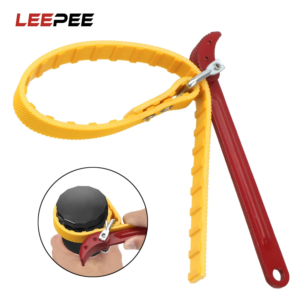 Oil Filter Wrench Adjustable Oil Filter Strap Opener Cartridge Disassembly Tool