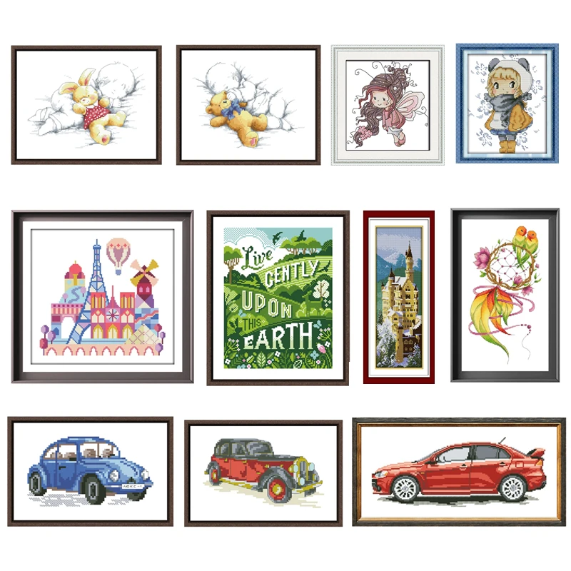 Cross stitch kit cartoon animal flower cross stitch package