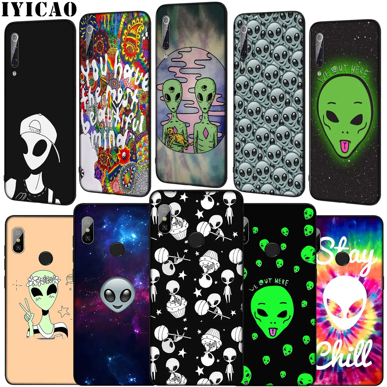 Мягкий чехол для телефона Trippy Tie Dye Peace Alien Xiaomi Mi 10 9 9T A3 Pro CC9 CC9E 8 SE A2 Lite A1 6 pocophone f1 Mi10 |