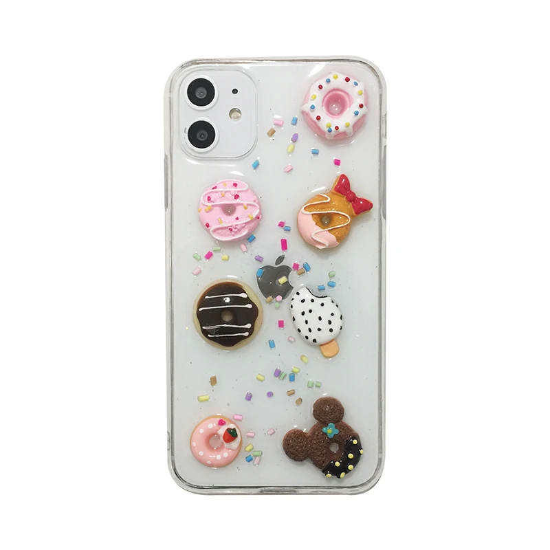 Cartoon 3d Doughnut Cake Phone Case For Iphone 11 Pro Max Xr X Xs Max 7 8 Plus 6 6s Se Cute Dessert Soft Silicone Case Fitted Cases
