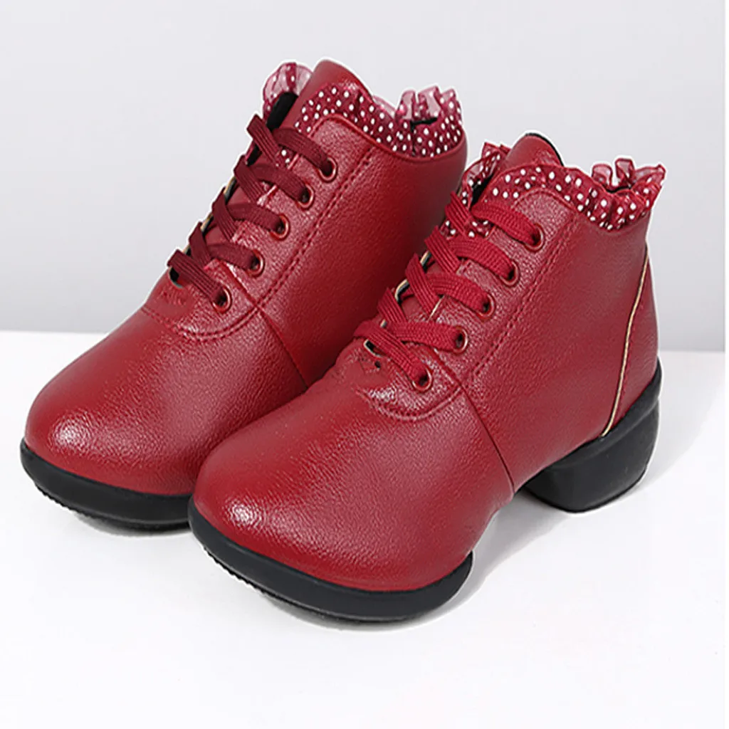 Модная танцевальная обувь высокого качества на шнуровке из PU искусственной кожи демисезонная танцевальная обувь удобные дышащие Нескользящие ботинки с боковой подошвой