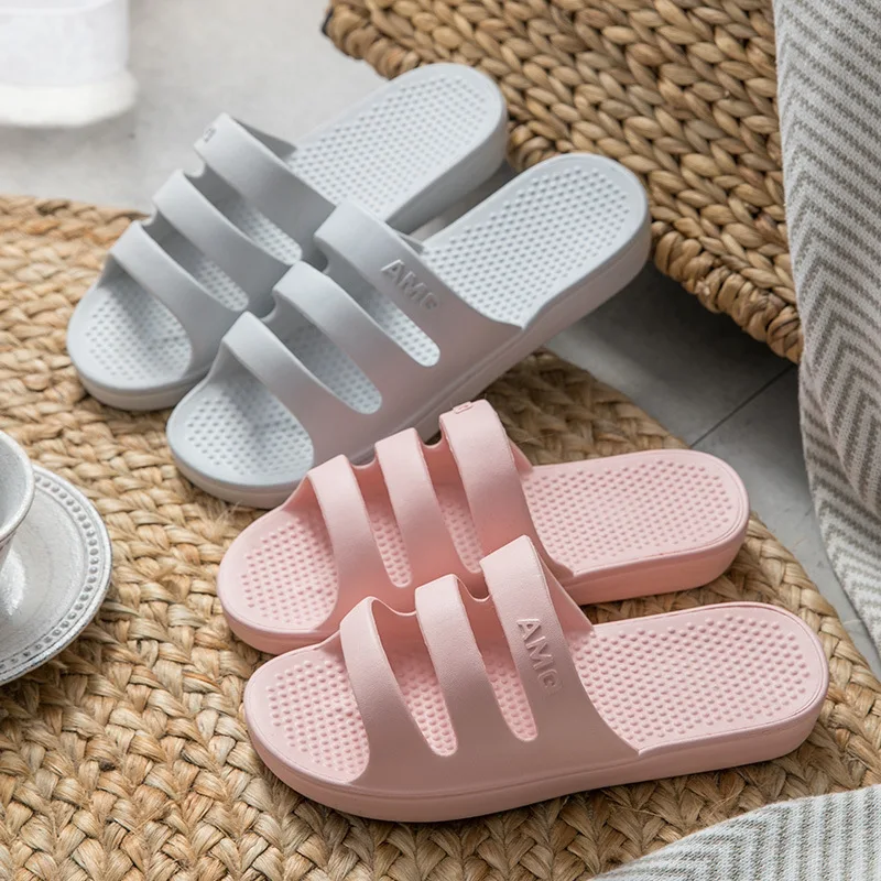 

Sandals Summer Men And Women Japanese Style Home Indoor Bathroom Anti-slip Massage Couples Slipper