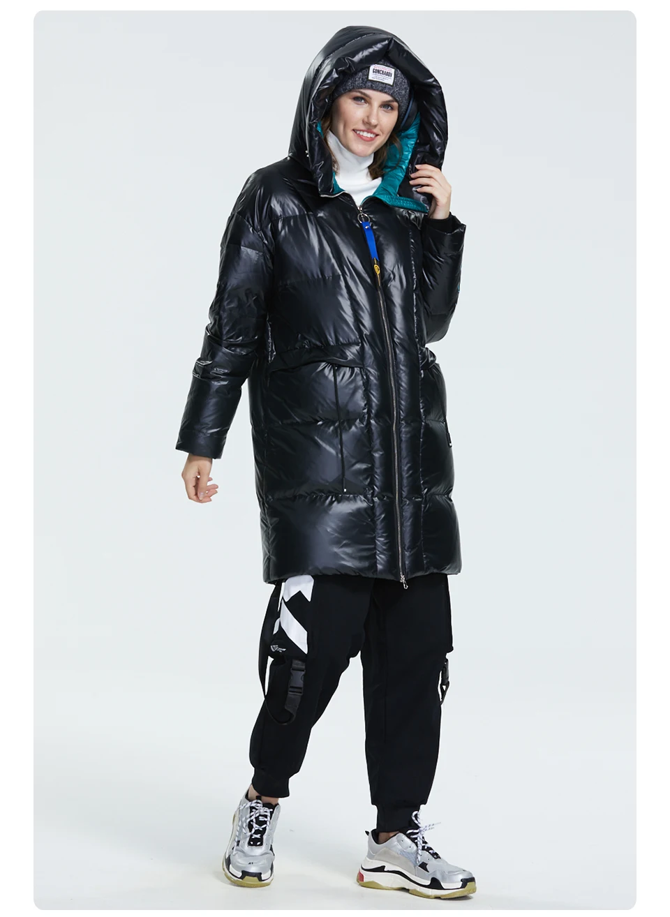 Women's Winter Coats with Hood, Long Plus Size Winter Coats for Womens, Black Warm Winter Parka and Jackets for Ladies