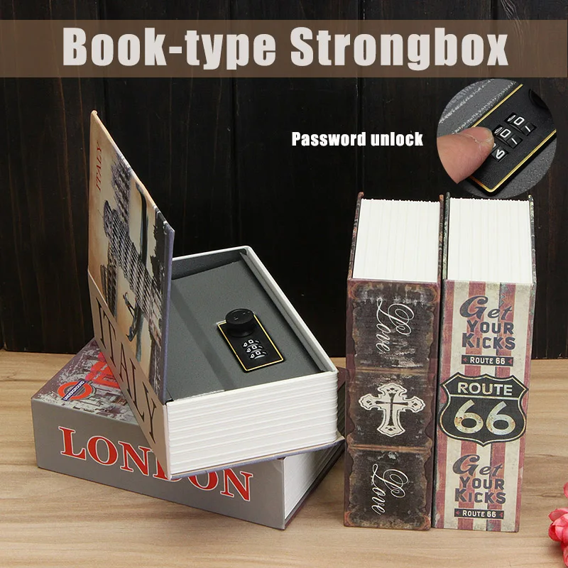 

Security Safe Lock Cash Money Coin Storage Jewellery key Locker Kid Gift Hollow Mini Dictionary Safe Box Book Money Hide Secret