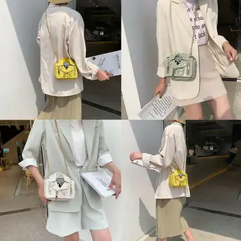 

Women Motorcycle Jacket Bags Shoulder Messenger Bag PU Leather Handbag Chain Fashion Trend