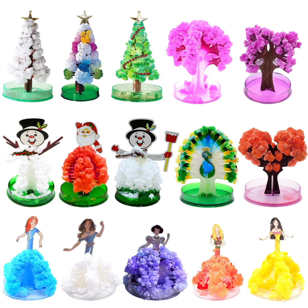Growing Christmas Crystal Tree Novelty Toys Kit for Kids Funny Educational and Party DIY Xmas Ornaments | Игрушки и хобби