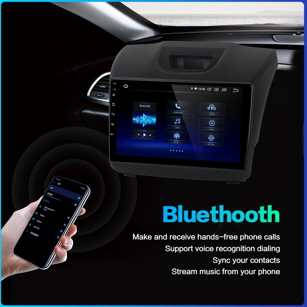 Excellent Dasaita Android 9.0 TDA785 1 din for Isuzu Car Radio D-MAX 9" IPS Touch Screen 1080P Video GPS Bluetooth Hexa core MP3 64G ROM 4