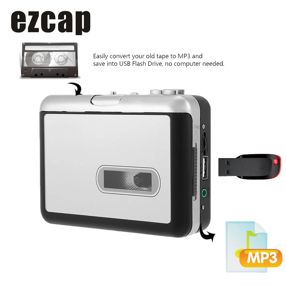 Ezcap кассета лента к MP3 преобразователь аудио музыкальный плеер записывающее