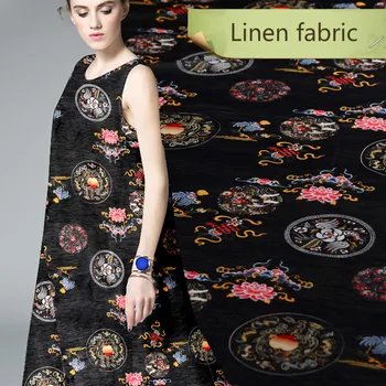 

130cm wide silk linen fabric meter 35mm vintage printed linen silk fabric natural linen fabric wholesale silk cloth