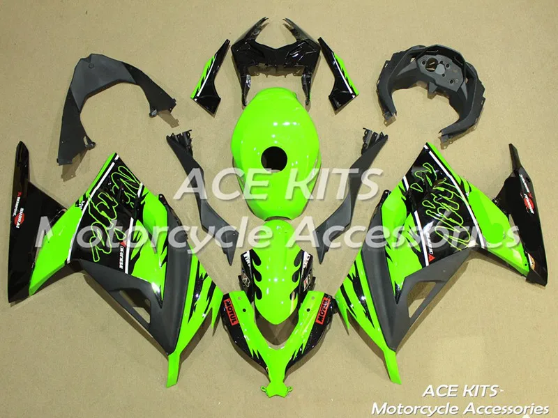 

New ABS motorcycle Fairing For Kawasaki Ninja300 2013-2017 Injection Bodywor astonishing green black +TANK ACE No.818