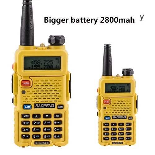 2pcs yellow color 2 шт. vhf uhf Профессиональное двухстороннее радио ht baofeng UV-5R Любительская дальняя рация 10 км охотничий радиоприемник CB передатчик - Цвет: 2pcs yellow color