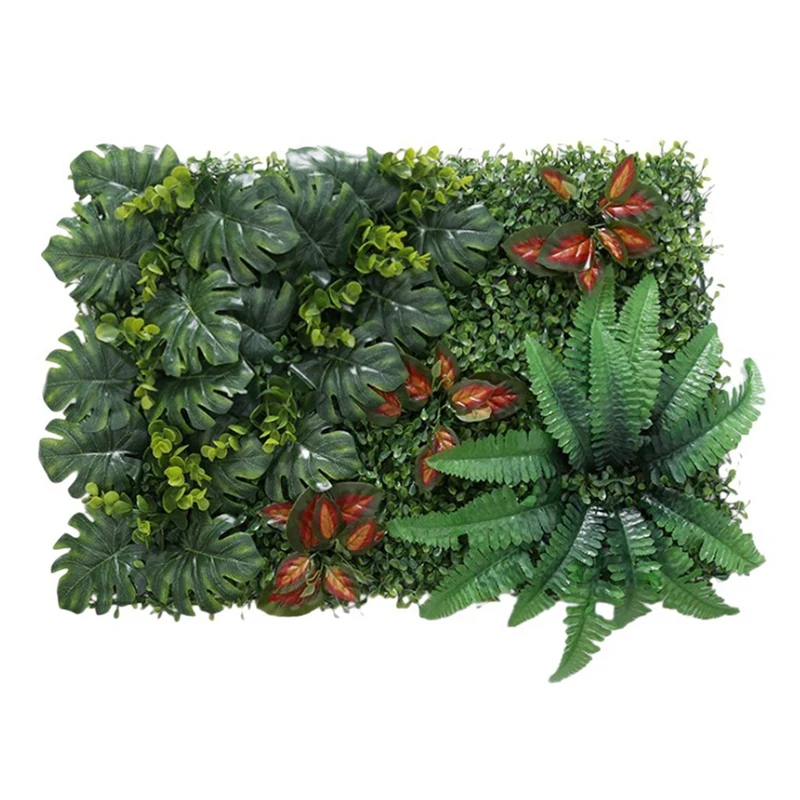 2 Pcs 60X40Cm Green Artificial Meadow DIY Miniature Lawn Plastic Artificial Grass Wall Panel for Wedding, Home, Garden Decoratio
