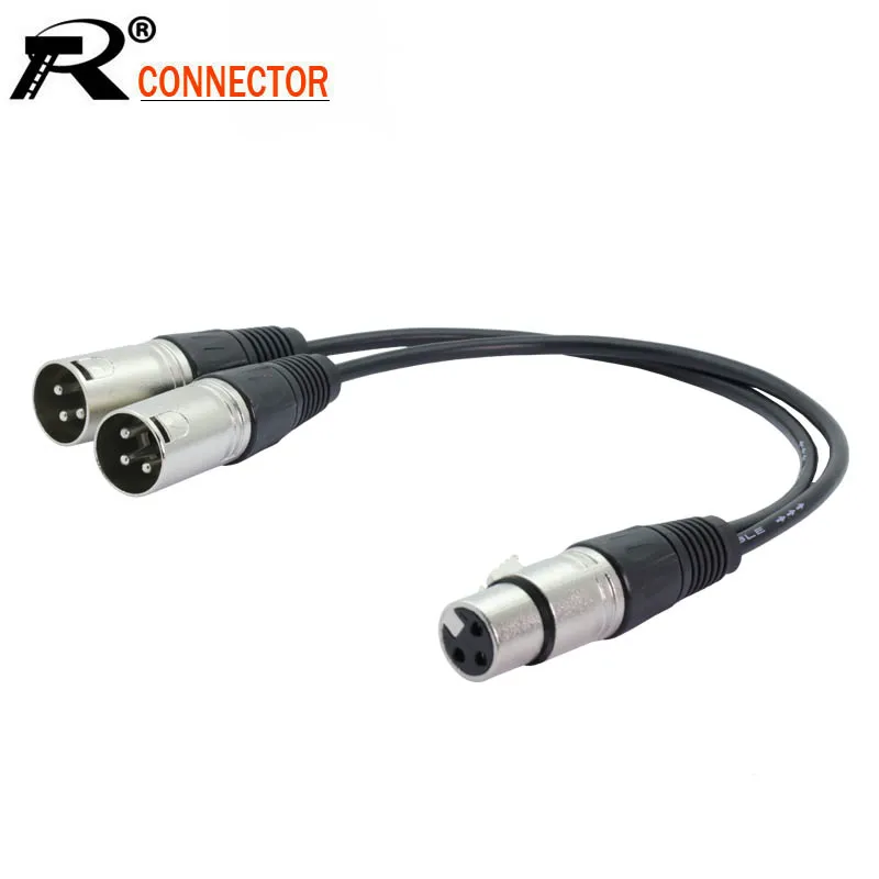 10 шт./лот Y Тип XLR сбалансированный кабель 3 Pin 2 папа к 1 Женский микрофон удлинитель