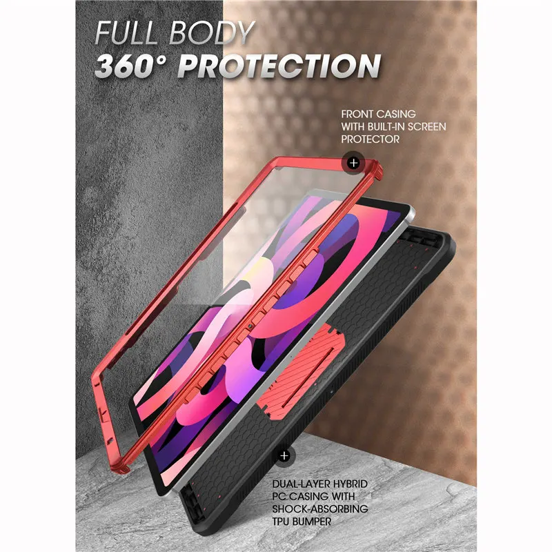 Supcase para Ipad Robusta de Corpo Inteiro com Protetor de Tela Case Liberação ub Pro Capa Embutido & Kickstand Air 4 10.9 2021 - Imagem 4
