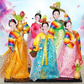 

30cm Resin Korean Folk Doll Statuette Doll Korean doll Beauty Women Wedding Home Decor Art Gift Crafts for Home DecorationsZL230
