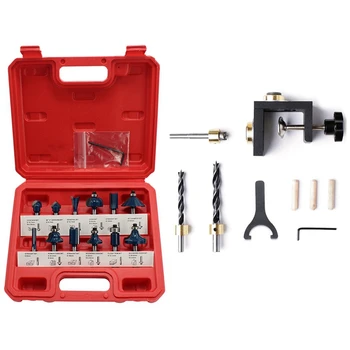 

12Pcs 1/4 Router Bits Set Professional Shank Tungsten Carbide Router Bit for Wood & 9 Pcs Woodworking Drill Bit