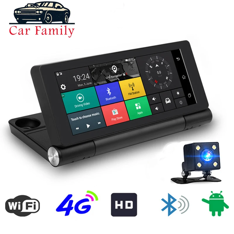 Видеорегистратор автомобильный 7 дюймов 4G Wi Fi ADAS Android 5 1 Full HD 1080P GPS|Видеорегистраторы| |