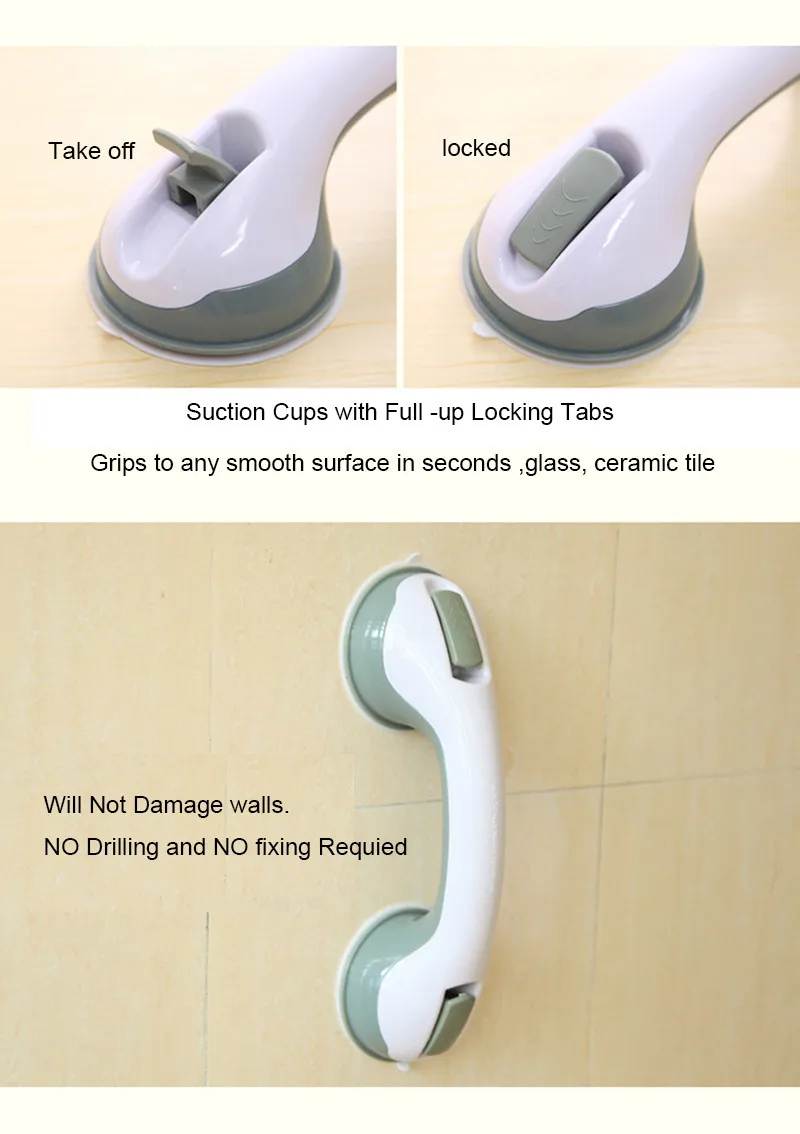 Bathroom Suction Cup Handle Grab Bar for elderly Safety Bath Shower Tub Bathroom Shower Grab Handle Rail Grip (7)
