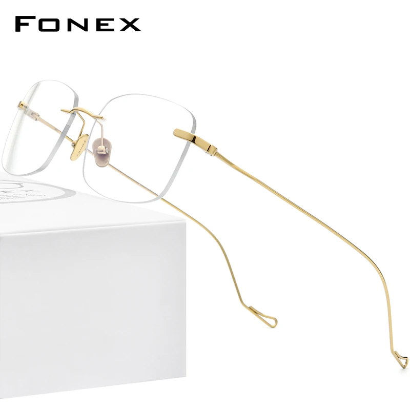 FONEX B Титан оправа для очков Для мужчин 2020 Новый женщин Без Оправы рецепта