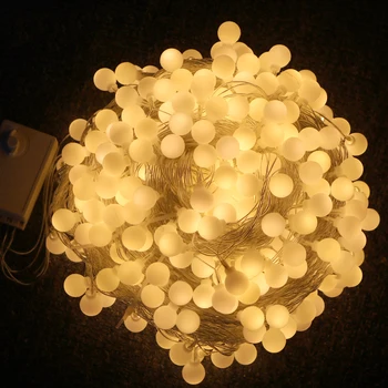 

White/Warm White 10/20/30/50/100m LED String Fairy Lights Matte Balls Christmas Holiday Lights Garlands Wedding Party Decoration