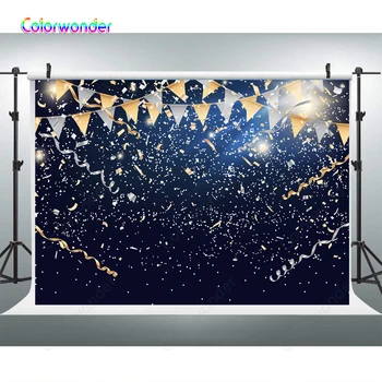 

Navy Blue Blaze Night Sky Background Flags Photography Backdrop for Bridal Shower Birthday Decor Cake Table Banner Photo Props