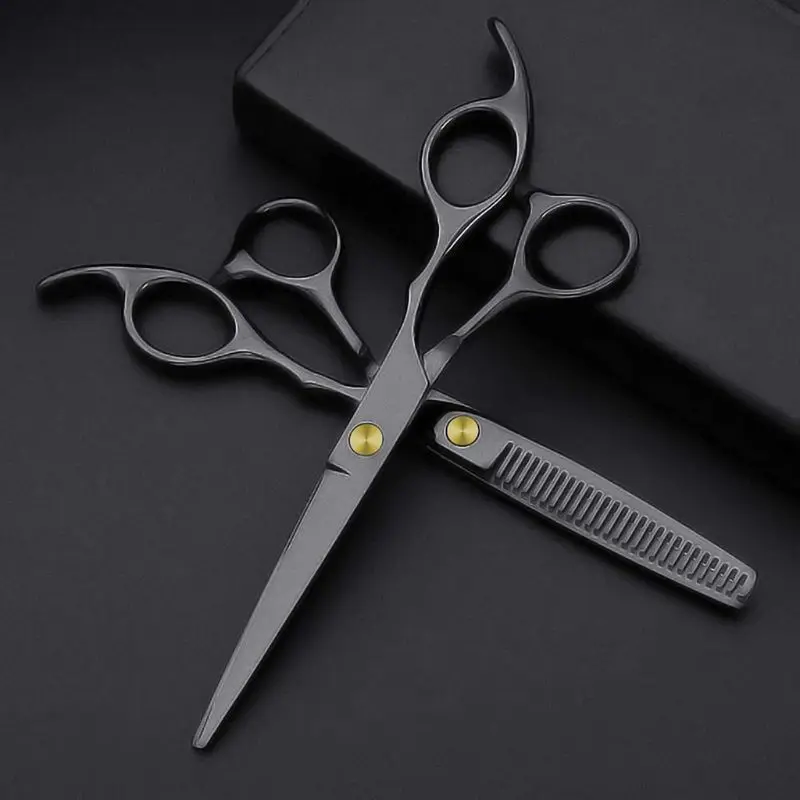 

10pcs Hair Scissor 6 Inch Barber Hairdressing Cutting Professional Shear Stainless Steel Thinning Scissor Barbershop Sal