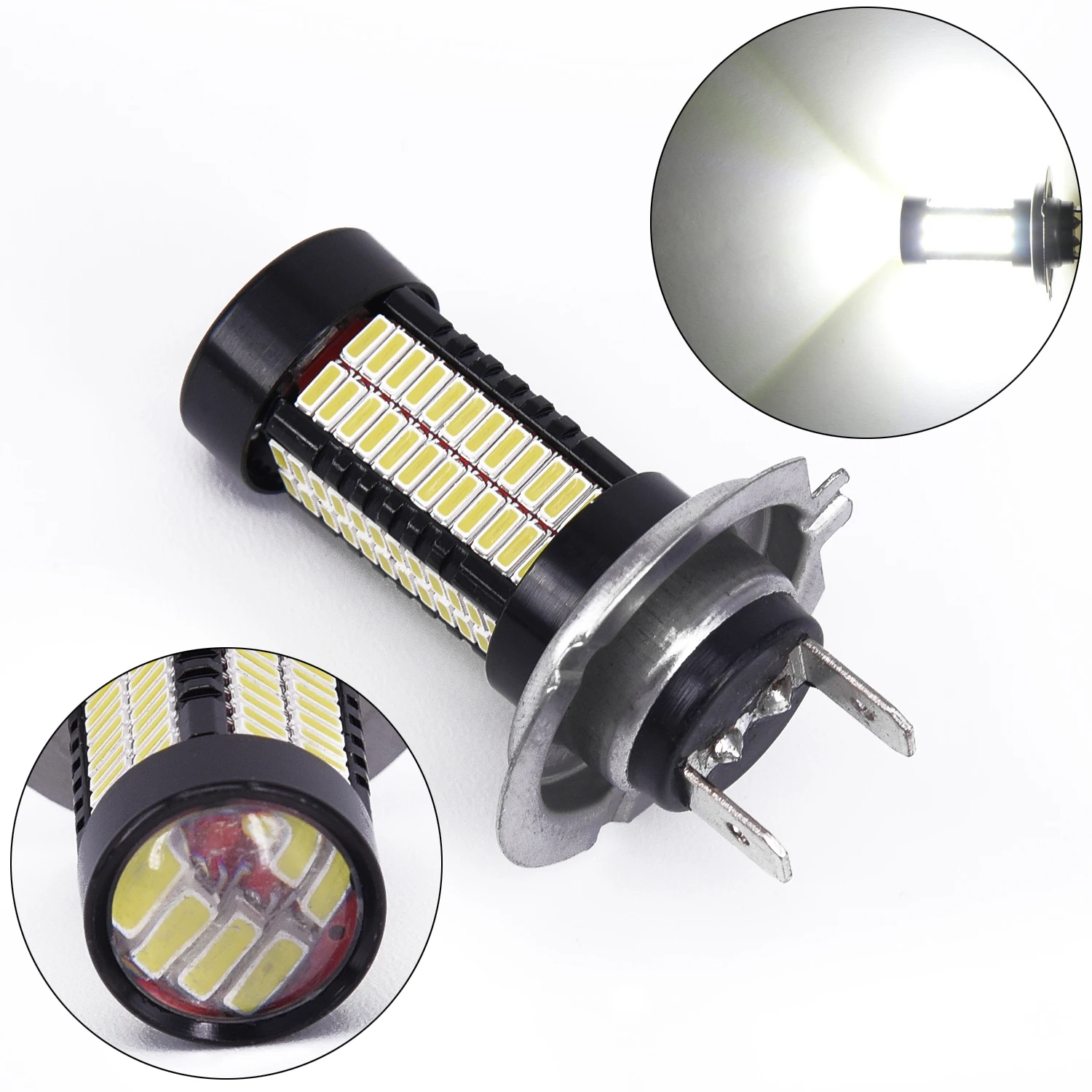 2 шт 80 Вт 10000лм H7-4014smd Светодиодные Автомобильные фары луч лампы 6000 k-6500 k белый Dc12v