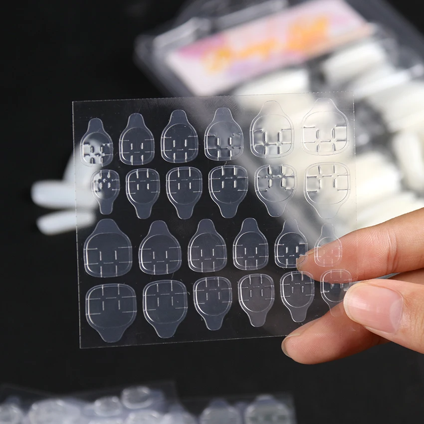 10Sheet240CapsulesFakeNailStickerTransparentDoubleSidedAdhesiveTapesStickersFake
