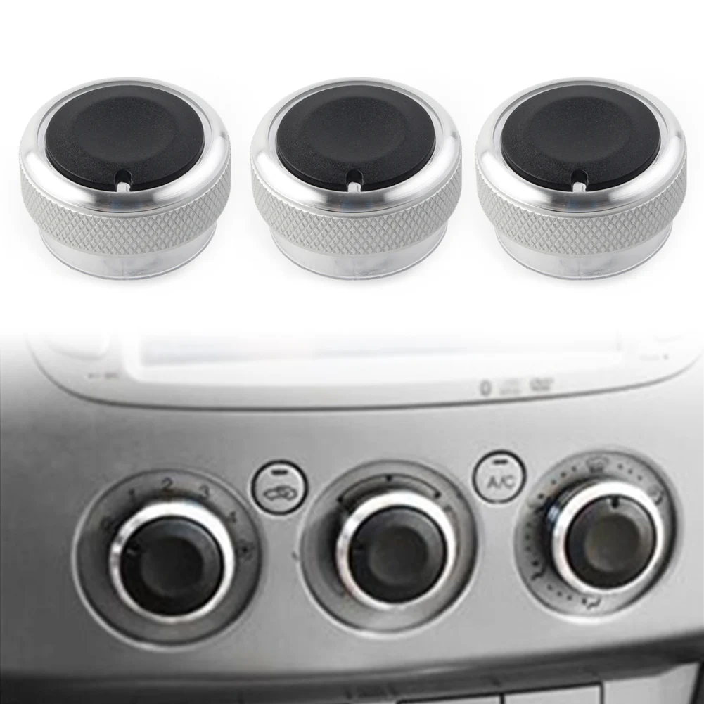 3 Pz/Set Argento Auto Condizionatore D'Aria Interruttore Manopola Pulsante Copertura Per Ford Focus Mk2 Mk3 04-08 / Mondeo 07-14 / C-Max S-Max 06-15
