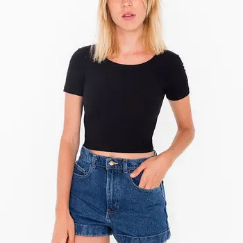 

Summer Tops Women Punk Sexy Tank Top Short Sleeve Cropped U Neck Top