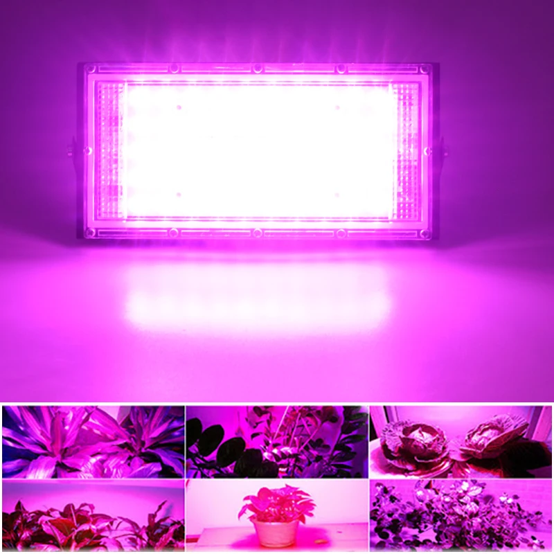 LED Grow Light 50W Full Spectrum AC 220V Plant Floodlight Greenhouse Hydroponic Spotlight