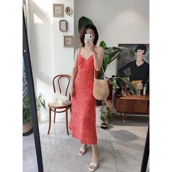 

100% Viscose 2019 Printed Fishtail Halter Midi Lady Casual Midi Dress
