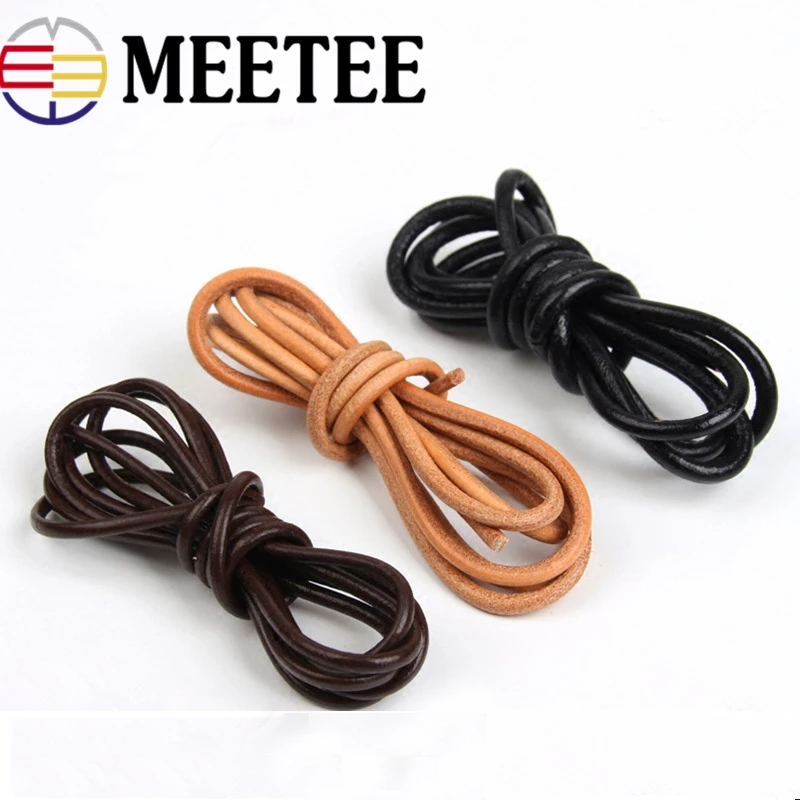 Круглый шнур из натуральной кожи Meetee 5 м 1 5/2/2 5/3/4/5 мм для изготовления браслетов