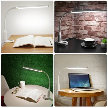 

2PCS 24 LED Desk Lamp Table Lamp Eye Protect Clip Light Bulb Stepless Dimmable Touch Switch Control Bendable USB Reading Lamps
