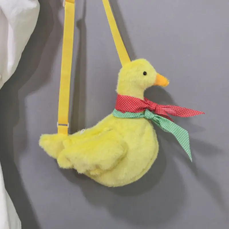 1PC Cartoon Duck Shoulder Messenger Bags Cute Plush Totes for Cosplay Costume Ball Adults Kids Stuffed Plush Toys Bags 3 Colors