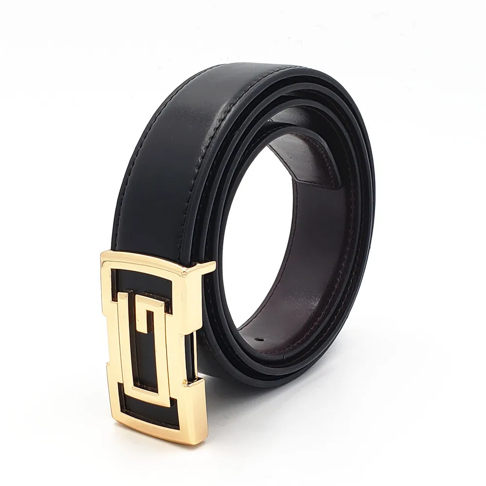 Роскошный дизайнерский ремень для мужчин и женщин G гладкий с пряжкой высокого